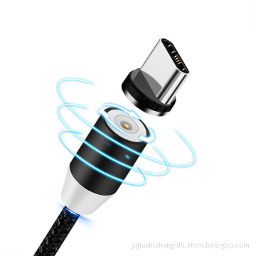 Wholesale 3 in 1 Magnetic USB Charging Cable Nylon Braided for iPhone Android and Type-C